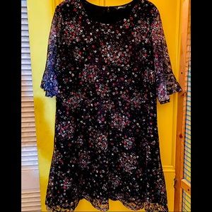 Reitmans Lace Black Floral Dress